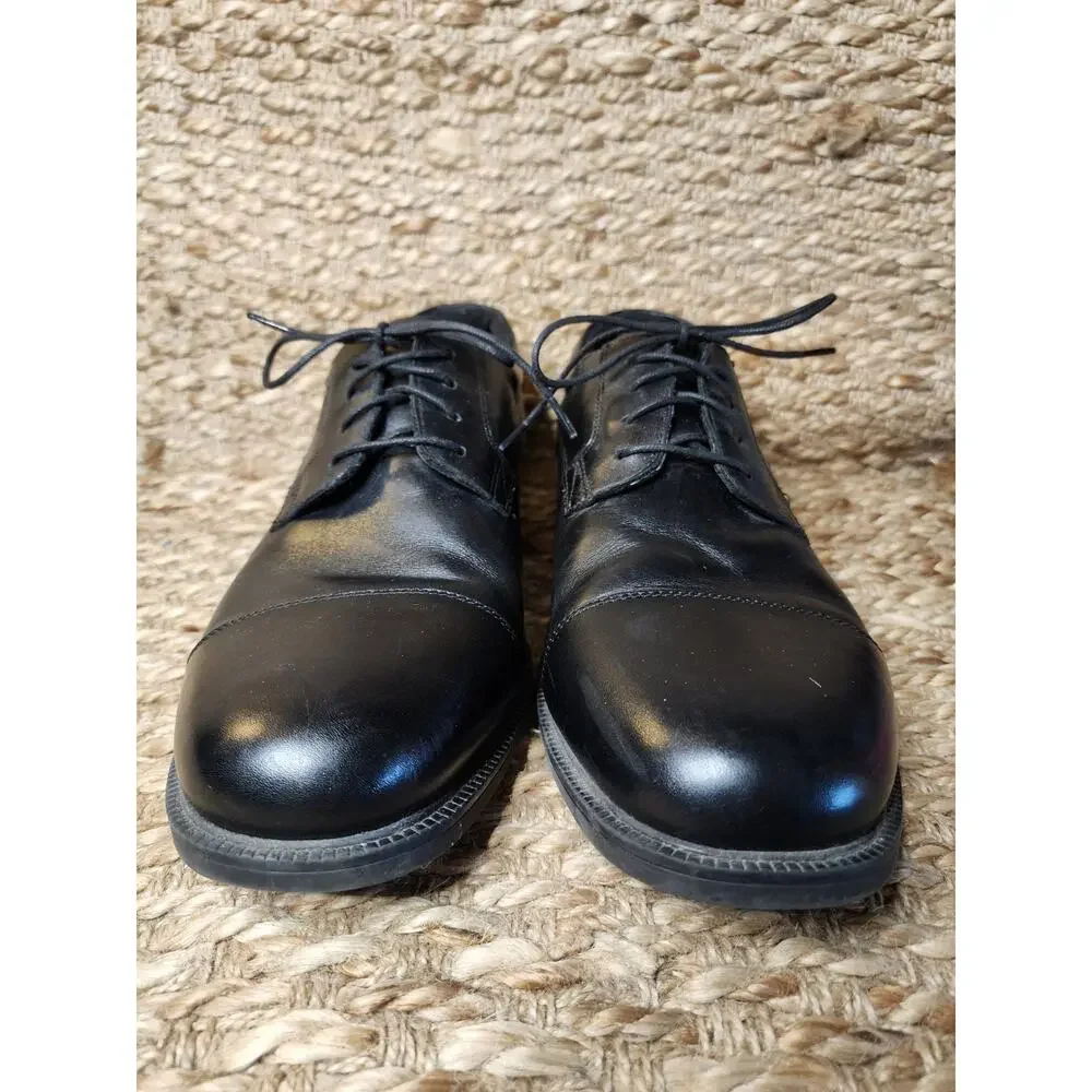 Rockport Men's Charles Road Cap Toe Oxford Black Leather Dress Shoes Size 13